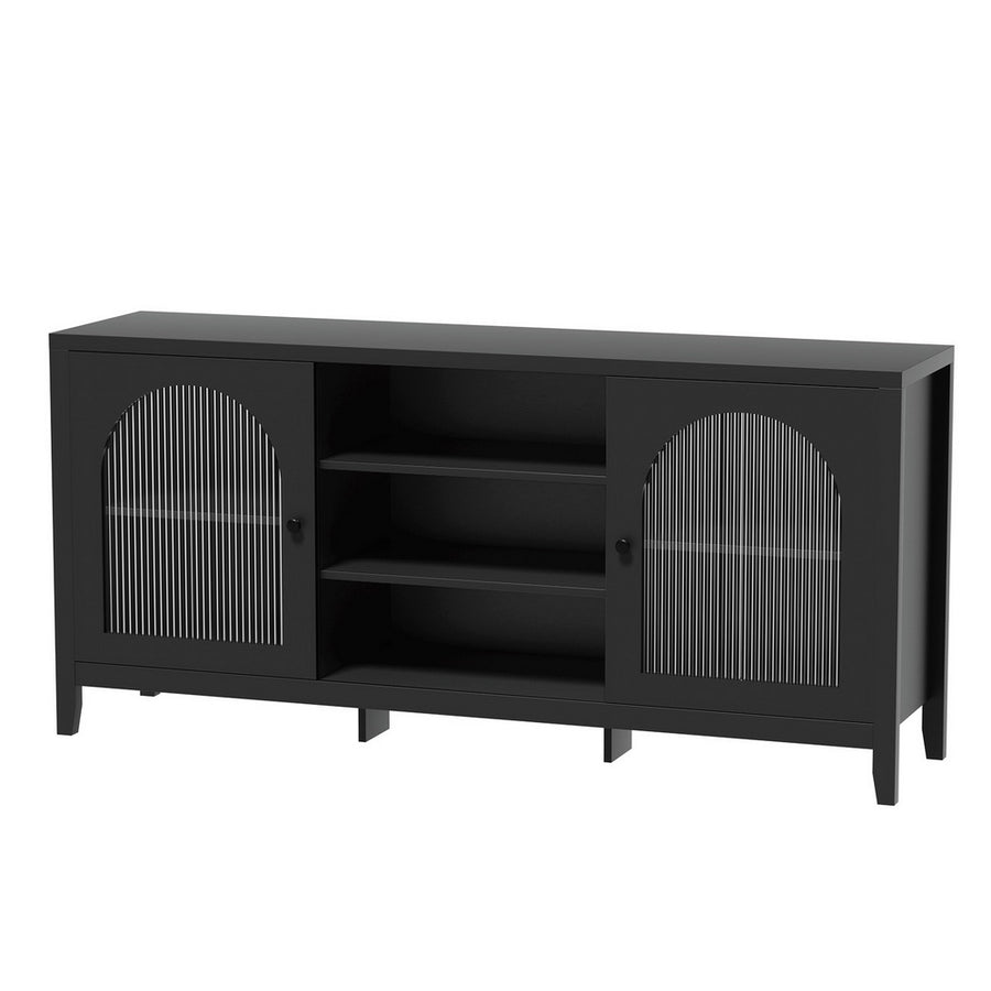 Artiss Buffet Sideboard Shelves Double Doors - Black, image 3