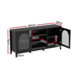 Artiss Buffet Sideboard Shelves Double Doors - Black, image 4