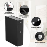 Artiss Bathroom Storage Cabinet Toilet Slim Tissue Box Caddy Holder Side Wooden Black - 45-Degree Angle