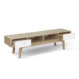 Artiss TV Cabinet Entertainment Unit 180cm Oak White Gary - 45-Degree Angle