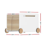 Keezi Kids Toy Box Container Children Chest Storage Clothes Organiser Wheels - Front View