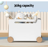 Keezi Kids Toy Box Container Children Chest Storage Clothes Organiser Wheels - Top-Down View