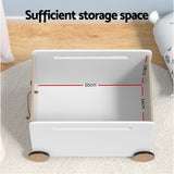 Keezi Kids Toy Box Container Children Chest Storage Clothes Organiser Wheels - 45-Degree Angle