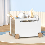 Keezi Kids Toy Box Container Children Chest Storage Clothes Organiser Wheels - Close-Up Angle