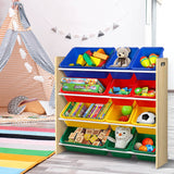 Keezi Kids Toy Box 12 Bins Bookshelf Organiser Children Storage Rack - Low Angle