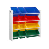 Keezi Kids Toy Box 12 Bins Bookshelf Organiser Children Storage Rack - Side View