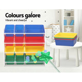 Keezi Kids Toy Box 12 Bins Bookshelf Organiser Children Storage Rack - Low Angle
