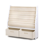 Keezi 4 Tiers Kids Bookshelf Magazine Rack Children Bookcase Organiser Drawer - Side View
