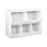 Keezi Kids Toy Box Bookshelf Storage Bookcase Organiser Display Stackable - Side View