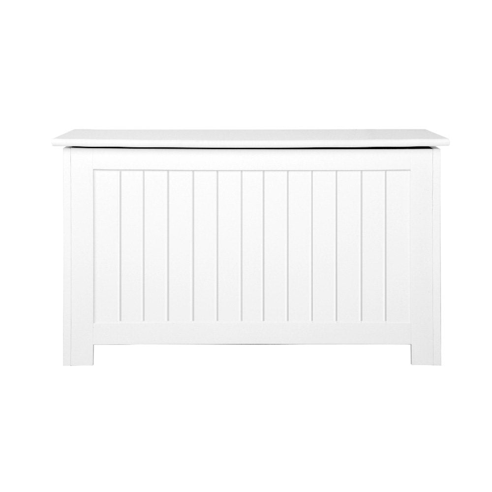 Keezi Eco-Friendly White Wooden Toy Storage Chest for Kids' Rooms
