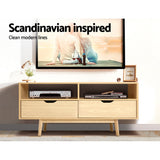 Artiss TV Cabinet Entertainment Unit 120cm Pine Ford - Rear View