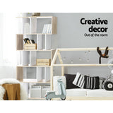 Artiss Bookshelf 5 Tiers - RITA White and Oak - 45-Degree Angle