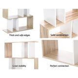 Artiss Bookshelf 5 Tiers - RITA White and Oak - Low Angle