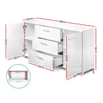 Artiss Buffet Sideboard High Gloss - White, image 3