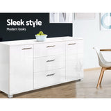 Artiss Buffet Sideboard High Gloss - White - 45-Degree Angle
