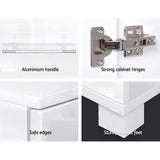 Artiss Buffet Sideboard High Gloss - White - Close-Up Angle