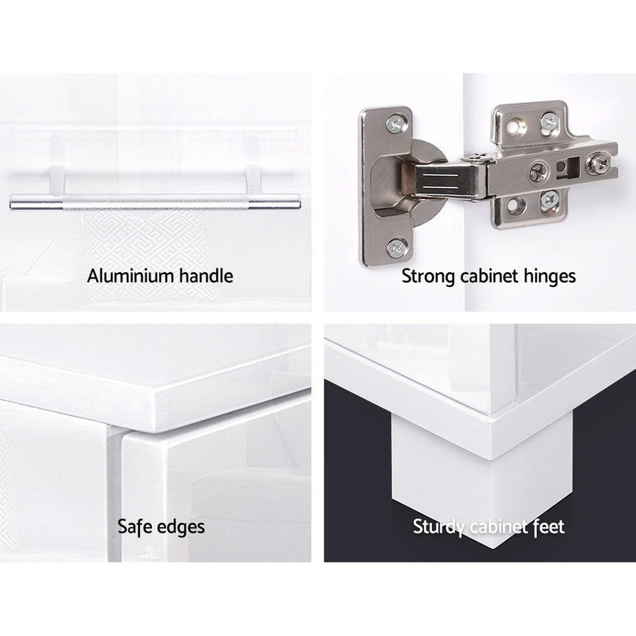 Artiss Buffet Sideboard High Gloss - White, image 7
