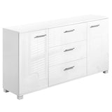 Artiss Buffet Sideboard High Gloss - White - Side View