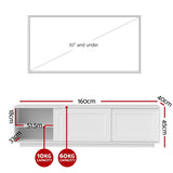 Artiss TV Unit Entertainment Unit Storage Cabinet 160cm White - Top-Down View