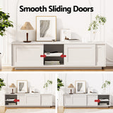 Artiss TV Unit Entertainment Unit Storage Cabinet 160cm White - Rear View