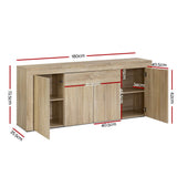Artiss Buffet Sideboard - DANA Oak - Side View