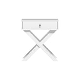 Artiss Bedside Table Drawers Side Table Storage Cabinet Nightstand White QARA - Side View