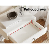 Artiss Bedside Table Drawers Side Table Storage Cabinet Nightstand White QARA - Top-Down View