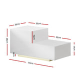 Artiss Bedside Tables LED 2 Drawers - REMI White - Front View