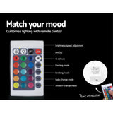 Artiss Bedside Tables LED 2 Drawers - REMI White - Rear View