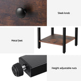 Artiss Bedside Table Nightstand 1 Drawer Shelves Walnut - Rear View