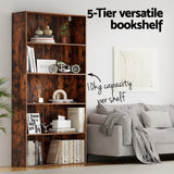 Artiss Bookshelf 5 Tiers Walnut - 45-Degree Angle
