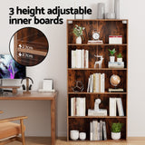 Artiss Bookshelf 5 Tiers Walnut - Rear View