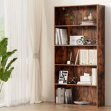 Artiss Bookshelf 5 Tiers Walnut - Low Angle