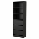Artiss 3 Chest of Drawers Tallboy Cabinet Black - Low Angle
