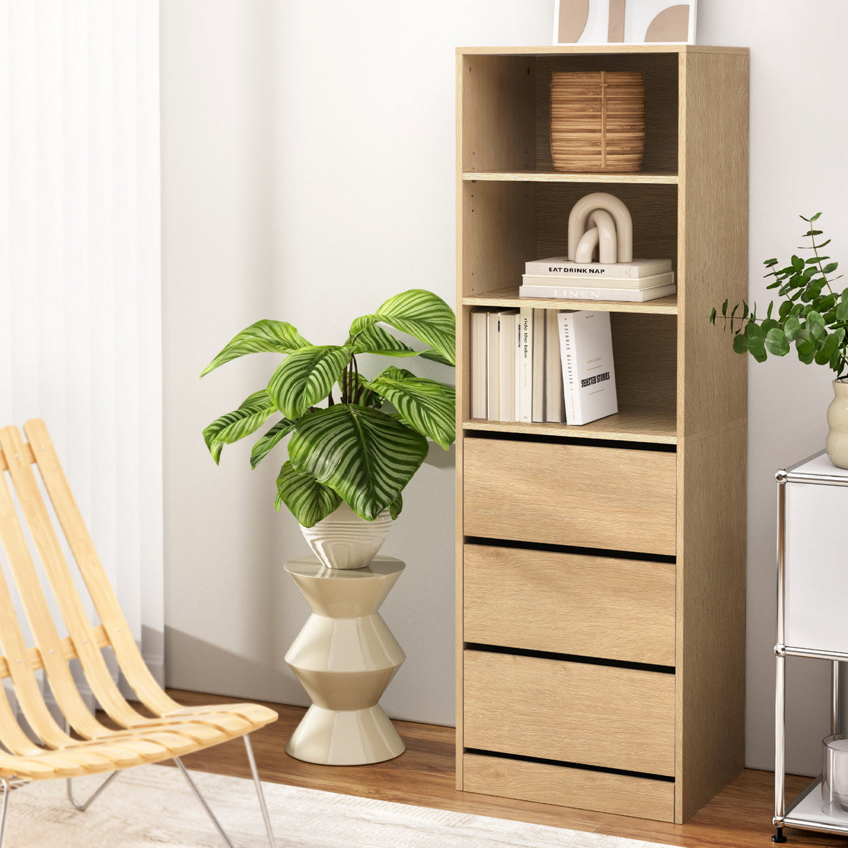 Artiss 3 Chest of Drawers Tallboy Cabinet Pine