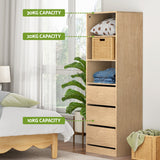 Artiss 3 Chest of Drawers Tallboy Cabinet Pine - Rear View