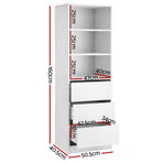 Artiss 3 Chest of Drawers Tallboy Cabinet White, image 2