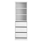 Artiss 3 Chest of Drawers Tallboy Cabinet White, image 3