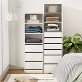 Artiss 3 Chest of Drawers Tallboy Cabinet White - 45-Degree Angle