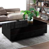 Artiss Coffee Table 4 Drawers Black Trevi - Close-Up Angle