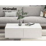 Artiss Coffee Table 4 Drawers White Trevi - Side View