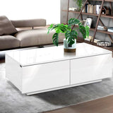 Artiss Coffee Table 4 Drawers White Trevi - Close-Up Angle