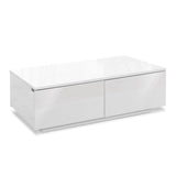 Artiss Coffee Table 4 Drawers White Trevi - Low Angle