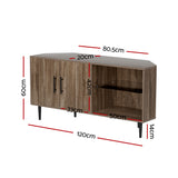 Artiss Corner Entertainment Unit Stand TV Cabinet Open Storage Shelf 120CM - Top-Down View