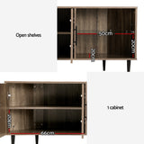 Artiss Corner Entertainment Unit Stand TV Cabinet Open Storage Shelf 120CM - Close-Up Angle
