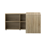 Artiss Computer Desk Bookshelf Oak 130CM - Side View