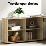 Artiss Computer Desk Bookshelf Oak 130CM - 45-Degree Angle