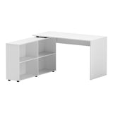 Artiss Computer Desk Bookshelf White 130CM - Close-Up Angle