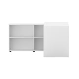 Artiss Computer Desk Bookshelf White 130CM - Side View