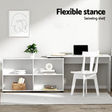 Artiss Computer Desk Bookshelf White 130CM - Top-Down View